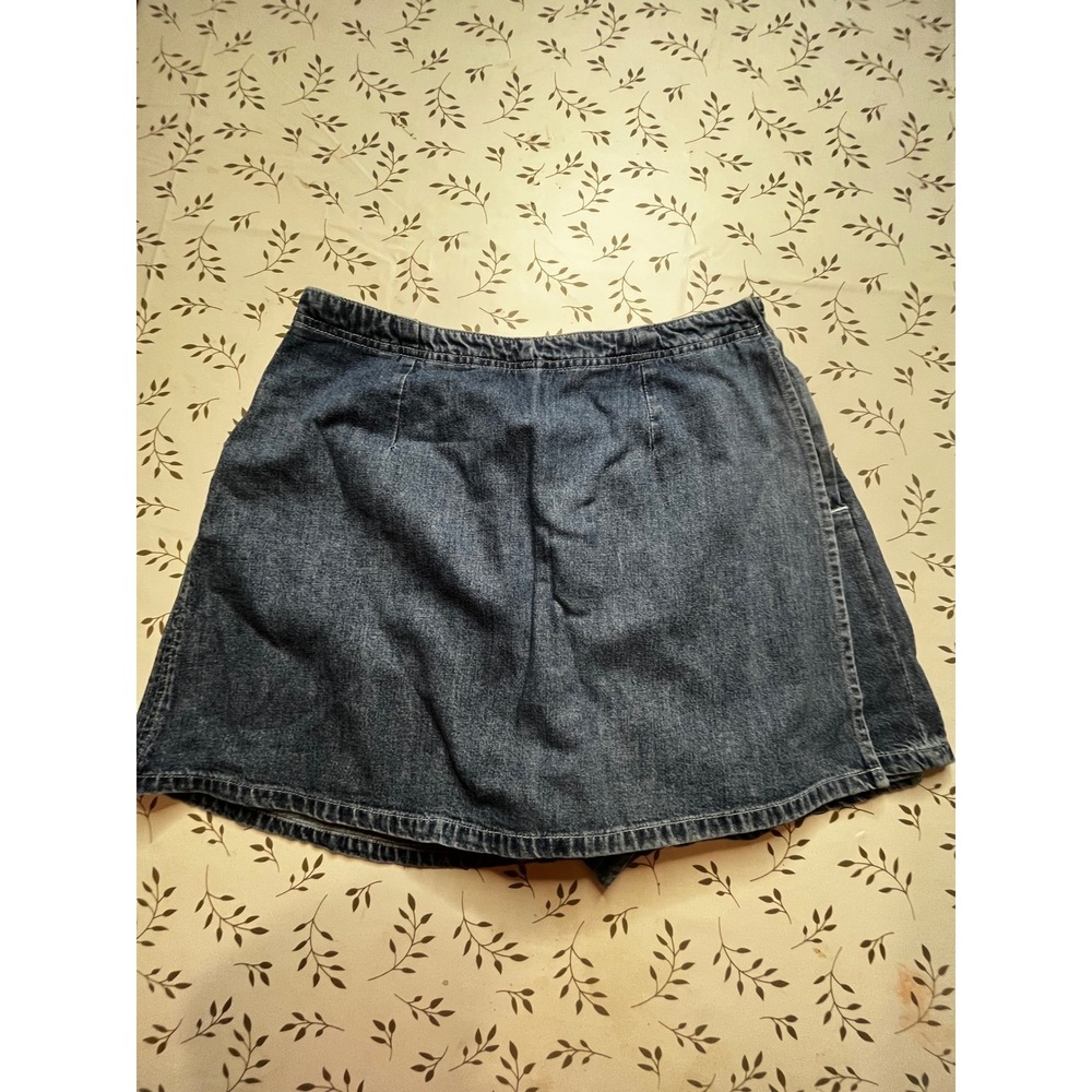 Vintage Limited Jeans Denim Skort 28" Womens 8 M Wash Cotton Wrap Mini Skirt 90s
